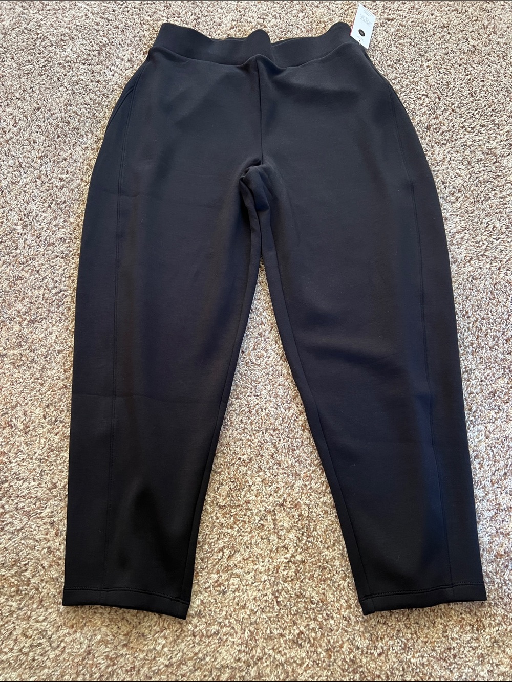 SPANX Black High-Waist Ponte Barrel Joggers